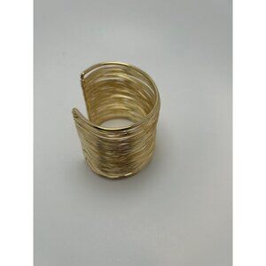 Multi Strand Wire Cuff Bracelet Gold Tone Ethnic Native Tribal Southwest‎